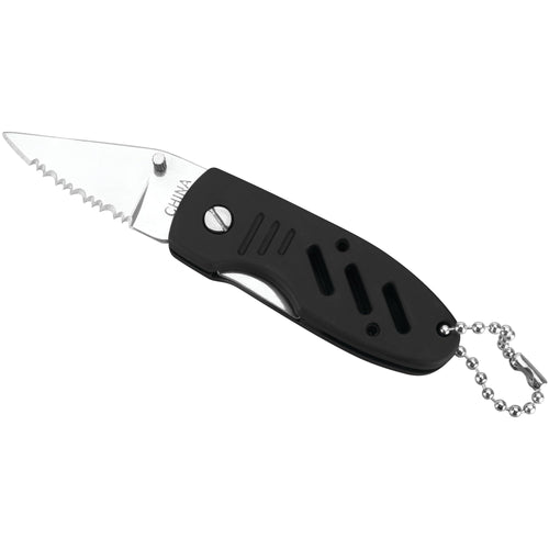 Folding Pocket Knife Performance Tool W3232 with Liner Lock, Rubberized Handle, and Keychain
