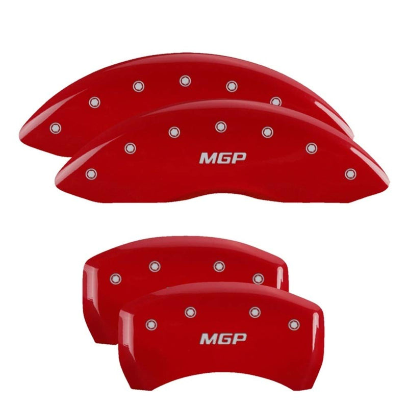 MGP 32025SMGPRD Caliper Covers Red Powder Coat Finish, Silver Characters, Set of 4
