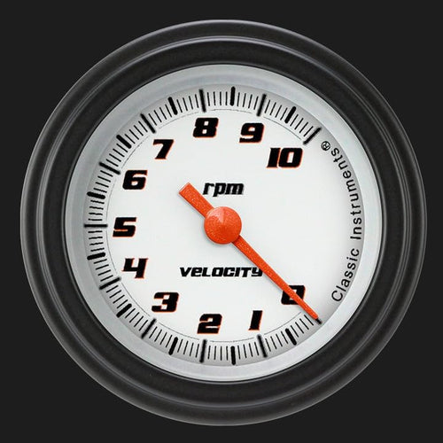 Velocity White Classic Instruments 2-1/8" Tachometer VS183WBLF