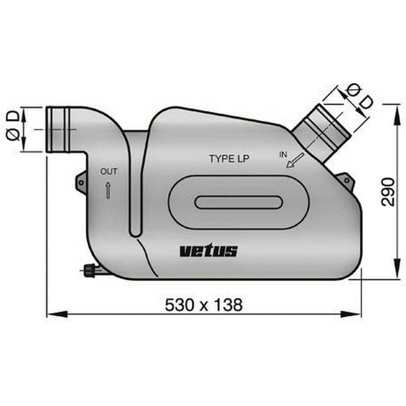 VETUS 2.4" Rotatable Plastic Waterlock, NLP60