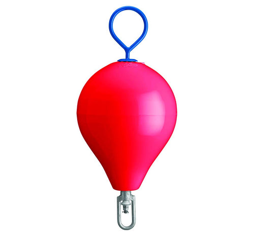 CM-2 RED Polyform Mooring Buoy - 13.5" x 18", Red with Galvanized Eye