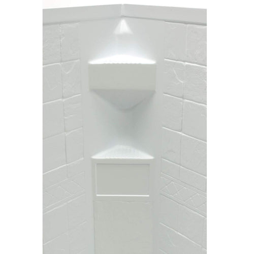 Lippert 34"x 34"x 68" White Neo Angle Shower Wall Surround Replacement for RVs, Manufactured Homes, Travel Trailers, 5th Wheels, and Motorhomes - 306205