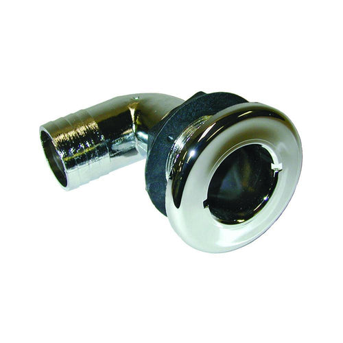 90 Degree Thru-Hull Fittings T-H Marine 1-1/2 Inch – Durable Plastic Hose Barb for Marine Plumbing – UV Stabilized Chrome Plated Fittings for OEM Boat Builders