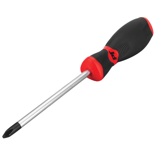 Phillips Screwdriver Performance Tool #2 x 4" Red/Black, Chrome Vanadium Steel, Corrosion-Resistant Satin Finish, Magnetic Tip, Ergonomic Grip Handle