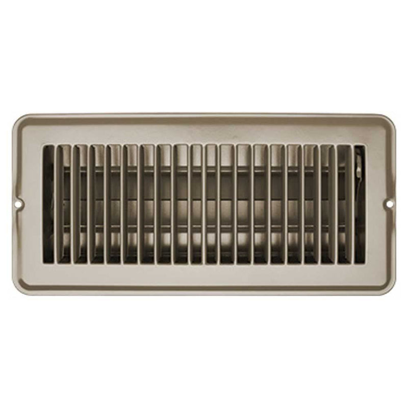 H874 RV Designer Metal Floor Register with Damper, 10 inch x 4 inch, Tan, Interior Hardware