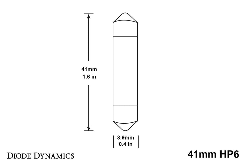 Warm White 41mm HP6 LED Bulb Pair Diode Dynamics