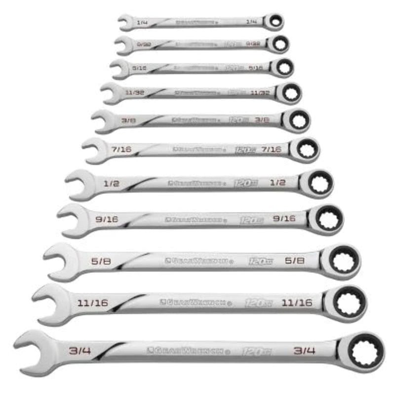 Universal Spline GEARWRENCH XL Ratcheting Combination SAE Wrench Set - 86450