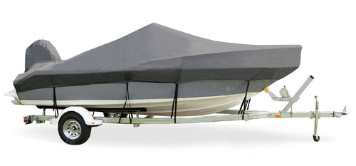 Semi-Custom Trailerite Boat Cover for Offshore Fishing Boats with Inboard/Outboard Motor, Gray (24'5" - 25'4" CL x 102" B)