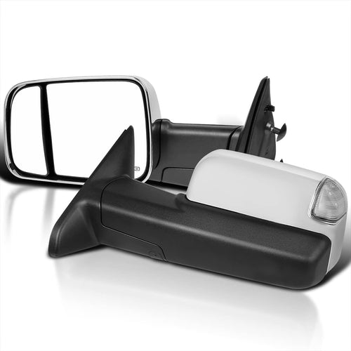 Spec-D Tuning Auto Fold Power Heated Tow Mirrors+LED Puddle Lamps+Turn Signal Compatible with Dodge Ram 1500 2009-2012