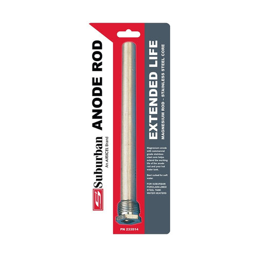 Magnesium Anode Rod SUBURBAN MFG for Water Heaters, Extends the Life of Your Hot Water Tank, Easy Install (233514)