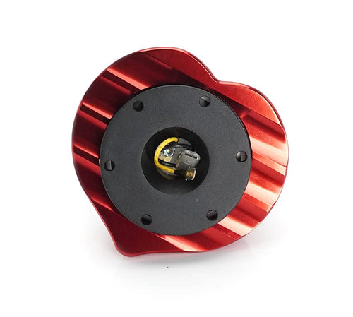 NRG Innovations Steering Wheel Quick Release Kit Adapter NRG-SRK-143BK-RD Black Body/Red Heart Shape Ring Flares, 6x70mm & 6x74mm Bolt Pattern