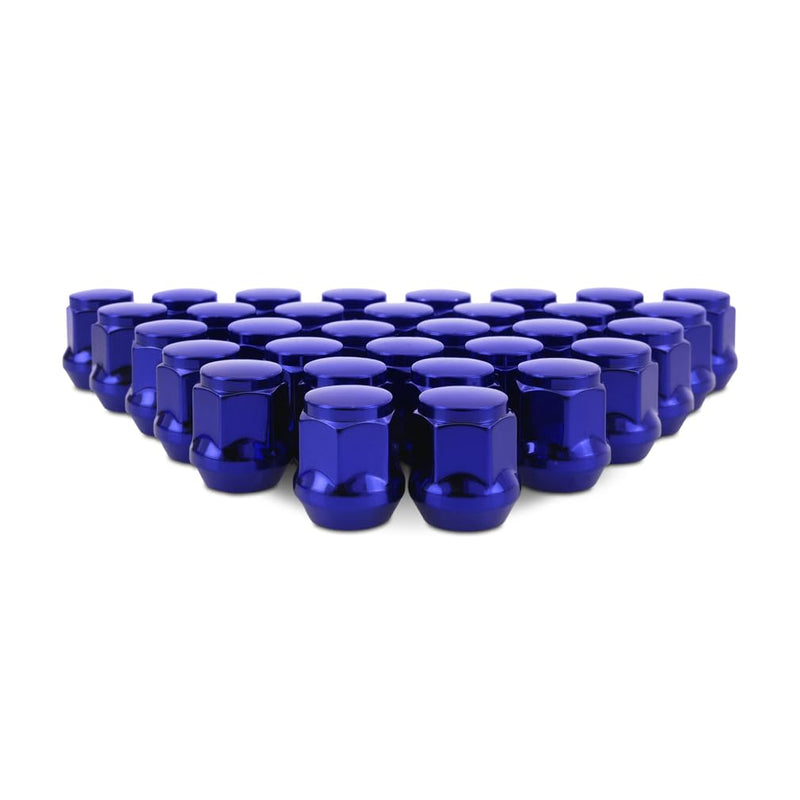 Mishimoto Lug Nuts Steel, M14x1.5, Acorn Seat, 32pc Set, Blue