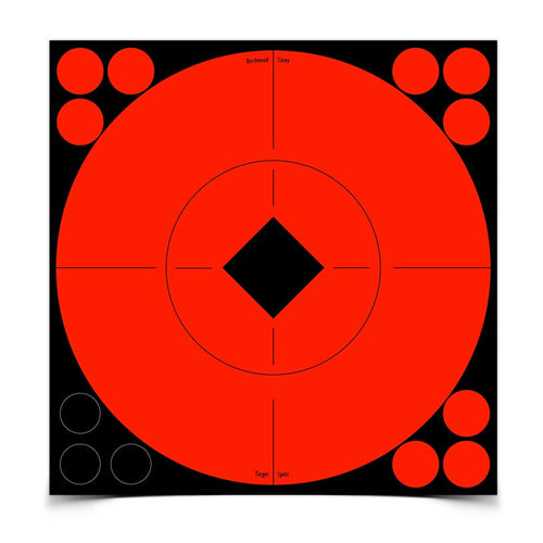 Birchwood Casey Orange Target Spots 8" 8 Bright High-Contrast Convenient Self-Adhesive Bull's Eyes Paper Shooting Targets for Target Practice, 96 Pasters