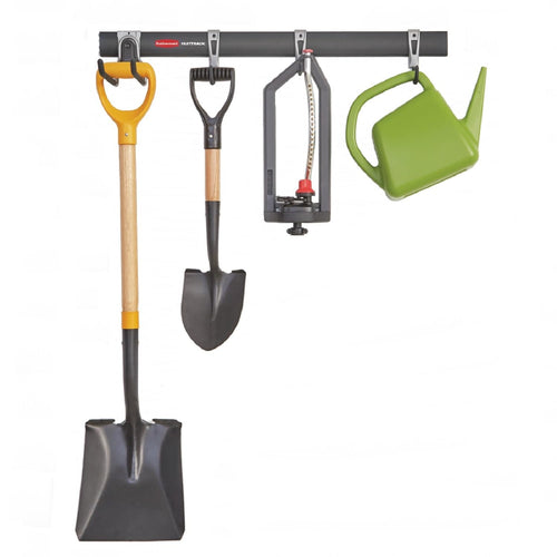 Rubbermaid FastTrack Garage Storage Utility Hooks All in One 5 Piece Black Kit and Tool Organizer Heavy Duty for Home/Garage/Shed/Garden