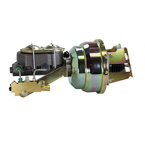8 Inch LEED BRAKES Dual Power Booster, 1-1/8 Inch Bore Master, Side Mount Valve, Disc/Drum (Zinc)