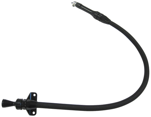 Lokar Firewall Mount Transmission Dipstick X1211447 with Lock and Black Stainless Steel Housing for Chrysler 727 Transmission