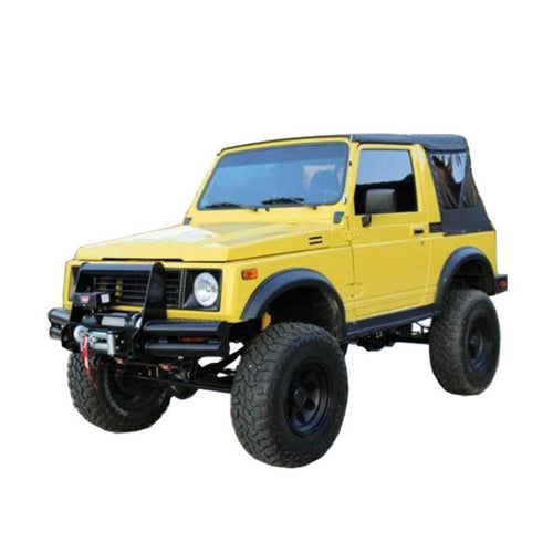 4WD King Premium Replacement Soft Top - Black Diamond Material with 31% Tinted Windows - Suitable for Suzuki Samurai 1986-1994 - Requires Factory Original Soft Top Hardware