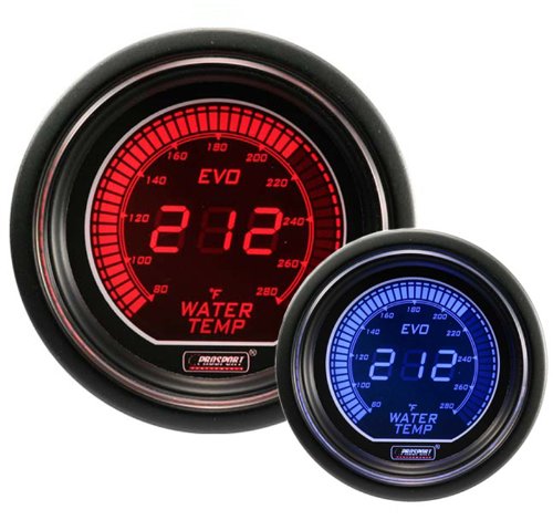EVO Series Water Temperature Gauge- Electrical Red/Blue 52mm (2 1/16")