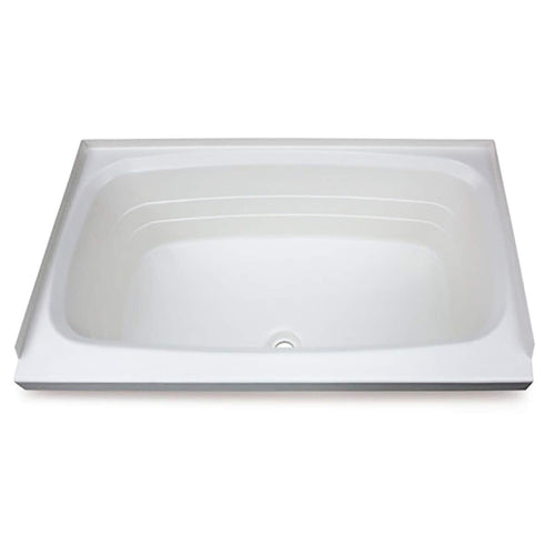 24" x 38" Lippert Replacement White Bathtub with Center Drain, Scratch-Resistant ABS Acrylic for RVs, Travel Trailers, 5th Wheels, Motorhomes - W2438CDSPK