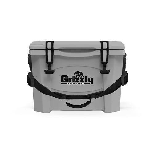 15 Cooler Grizzly | 15 qt Ice Chest Durable Rotomolded Insulated | Made in USA | Warranty for Life | For Beach Boat Camping Fishing Hunting | G15 | Gray