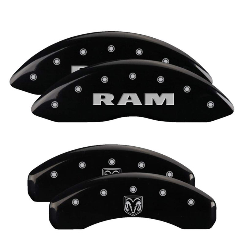 MGP 55005SRMHBK Caliper Covers RAM/RAMHEAD Black Powder Coat Finish, Silver Characters, Set of 4