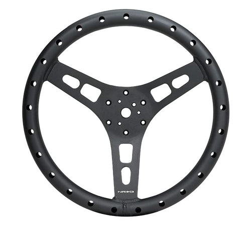 NRG Innovations Reinforced NRG-RST-025MB-1 Steering Wheel - 350mm Sport Full Aluminum Light Weight Welded Steering Wheel