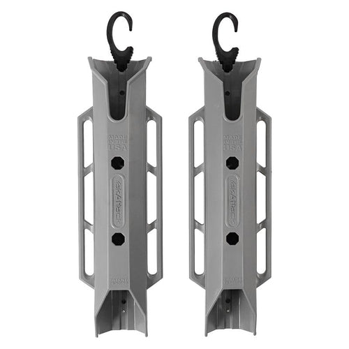 TetherTube YakAttack Rod Holder 2 Pack with Integrated Leash & Mounting Hardware, Battleship Grey | Fits BlackPak Pro & SandRig Surf Cart | Spinning & Casting Rod Compatible | Marine-Grade Polymer