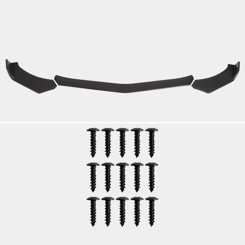 Matte Black Spec-D Tuning Universal Front Bumper Lip Spoiler Splitter Body Kit 3PC