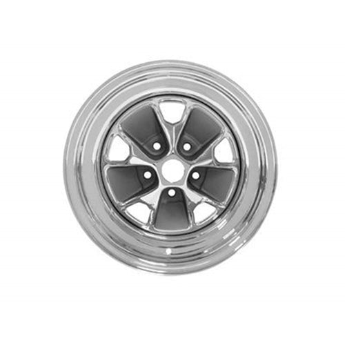 C5ZZ-1007-ARGR Scott Drake 65 Styled Steel Wheel 14x5 3 bs Chrome/Argent Inserts