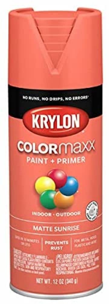 Krylon K05553007 COLORmaxx Spray Paint + Primer, Matte Sunrise, 12-oz. - Quantity 66