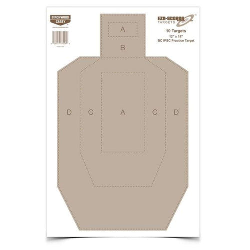 Eze-Scorer Birchwood Casey BC27 IPSC Practice Target (Per 10), 12 x 18-Inch