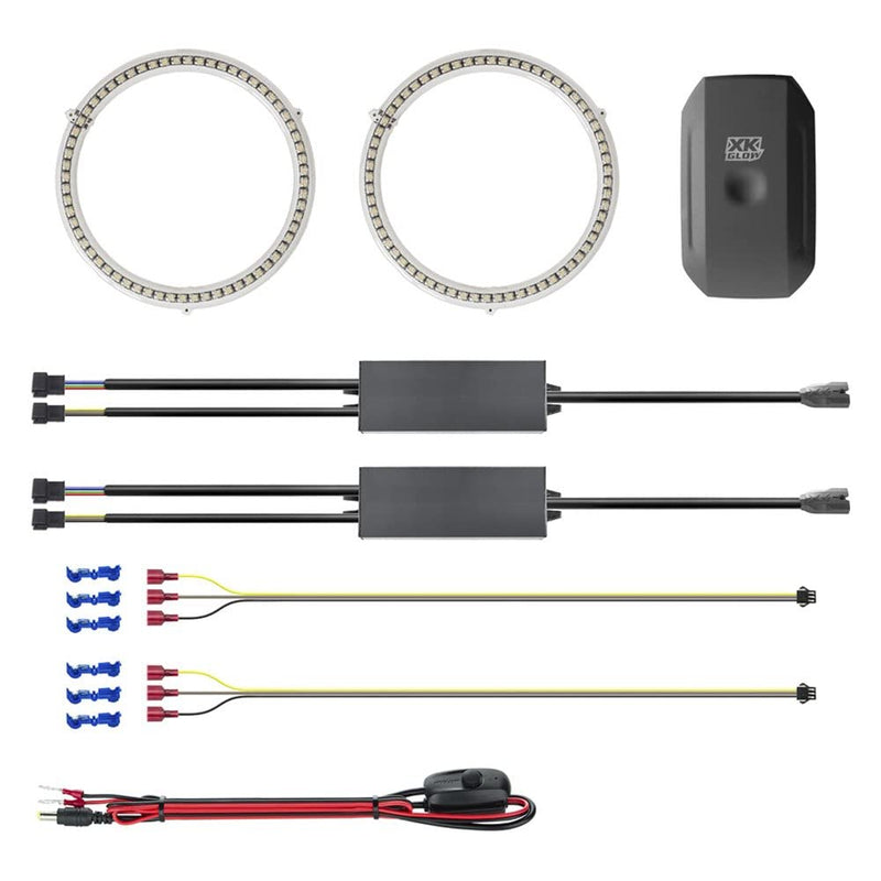 XKGLOW XK042008-120 2x120mm - Switchback RGB Halo Million Color XKCHROME Smartphone App Controlled Kit