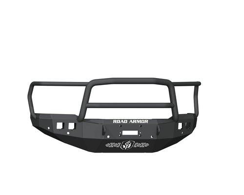 Stealth Road Armor 4192F5B Front Winch Bumper Lonestar Guard - Texture Black - Compatible with: 2019-2024 RAM 2500 3500