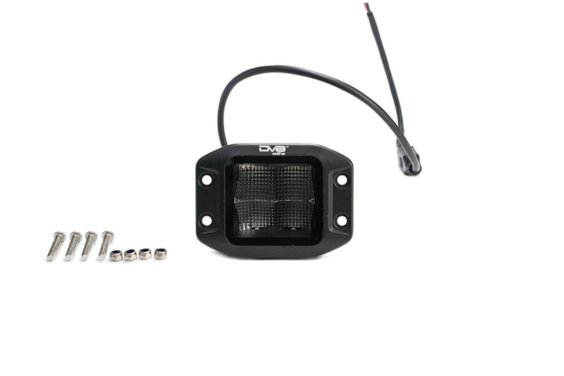 3" DV8 Offroad Elite Series Flush Mount Light Pod | 4,800 Lumen from OSRAM LED's | Bezel-Less Housing w/Heat Fins | IP 68 Rated UV Resistant Lens | Flood Pattern