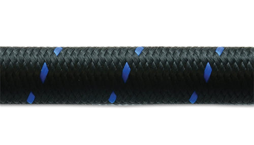 Vibrant Performance Nylon Braided Flex Hose 11992B (5ft Roll of Black Blue ; AN Size: -12; Hose ID 0.68")