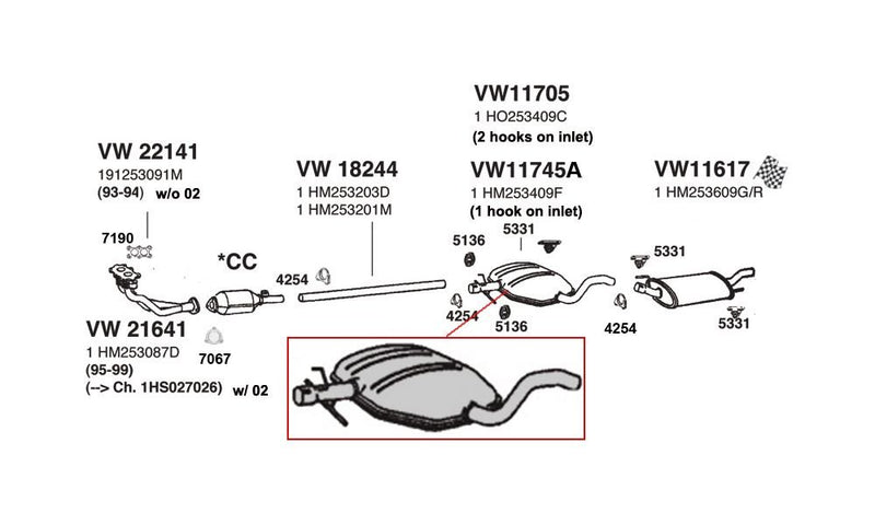 Center ANSA (VW11705) Resonator
