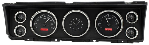 Dakota Digital VHX-67C-IMP-K-R 67 Chevy Impala Analog Dash Gauges Black Alloy Red
