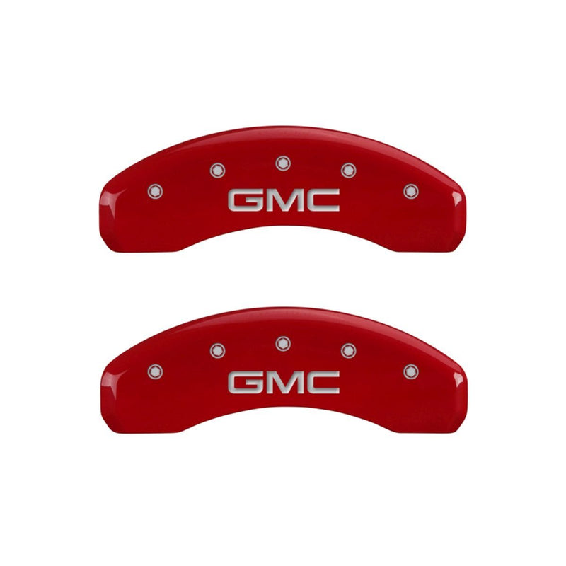 MGP Caliper Covers Red 34015SGMCRD for GMC - Engraved Front & Rear44; Set of 4