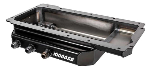 Moroso Steel Dry Sump Oil Pan 21156, Fits GM LS 4.8/5.3/6.0/6.2 Engines, 3 Pick Ups out Passenger Side