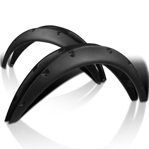 4PC Spec-D Tuning Front + Rear Universal Flexible Car Fender Flares Black Durable Extra Wide Body Kit Wheel