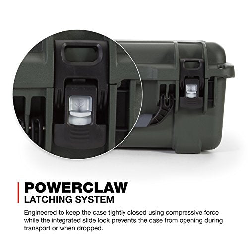 Medium Nanuk 918 Waterproof Hard Case with Padded Dividers 16.9" x 12.9" x 9.3" - Olive