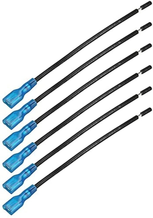 Winch Bulldog 20329- Switch Wire 5 1/4 Inch 16awg Spade to Open, Black, 6pcs