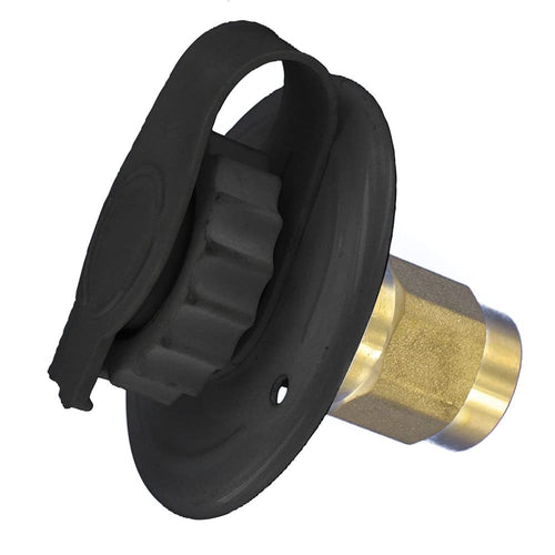 Flush-Mount Valterra A01-0175LF Water Inlet - FPT, 2-3/4" Metal Flange, Black