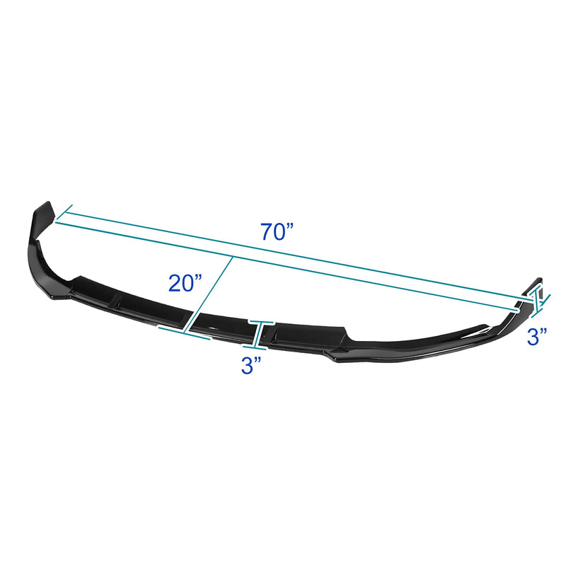 Glossy Black Spec-D Tuning Front Lip Spoiler Splitter Compatible with 2019-2021 Mercedes Benz C-Class W205