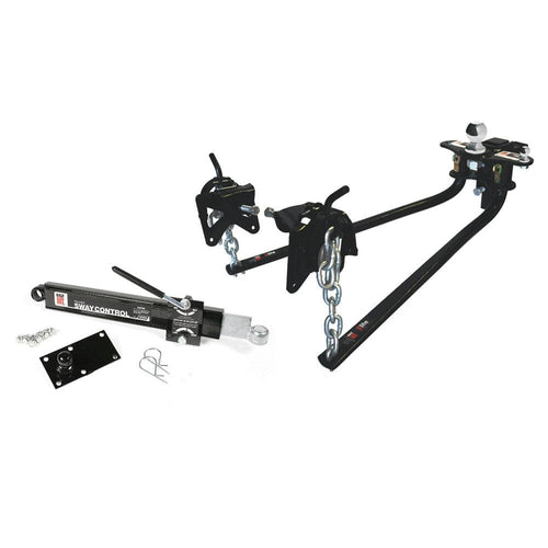 Eaz-Lift Elite Camco 1,000lb Weight Distribution Hitch Kit with Manually Adjusted Sway Control - Ready-to-Tow with Pre-Installed Hitch Ball, Sway Control Ball, U-Bolts, & Chain Package (48058)
