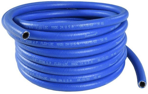 Braided Hose SpeedFX 5330620 Push On -6AN, 25 Foot Length, Rated At 250 Pounds Per Square Inch Nitrile Inner Tube With Aramid Fiber And Nitrile PVC Cover Blue, Synthetic Rubber