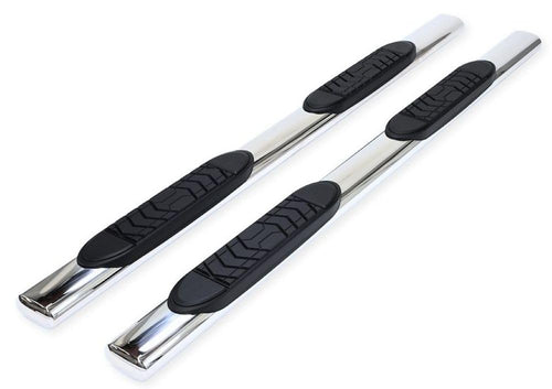 5" Oval Straight TrailFX A7048S Nerf Bar with Step Pads & Bed Step – Polished Finish, Welded End Caps, Rocker Panel Mount, No Drilling, Fits Chevrolet Colorado 2015-2026