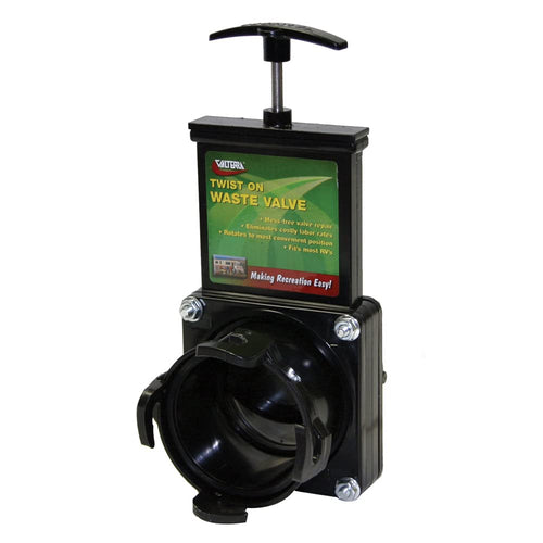 Valterra T58 Waste Valve Twist-On, Mess-Free Valve for RV's, Campers, Trailers