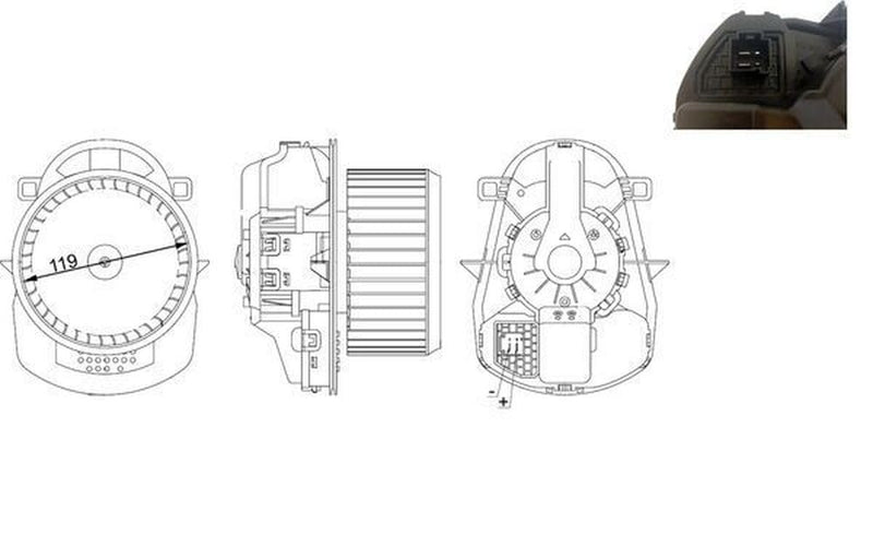 HVAC BEHR Blower Motor AB258000S