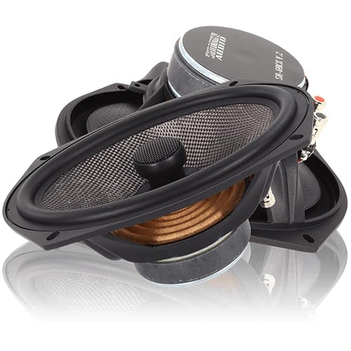 6"x9" Coaxial Car Speakers Sundown Audio SA-69CX - 125W RMS (Pair) - Silk Dome Tweeter, Hybrid Fiber Cone, Cast Aluminum Frame, Integrated Adjustable Crossover for Premium Full Range Audio